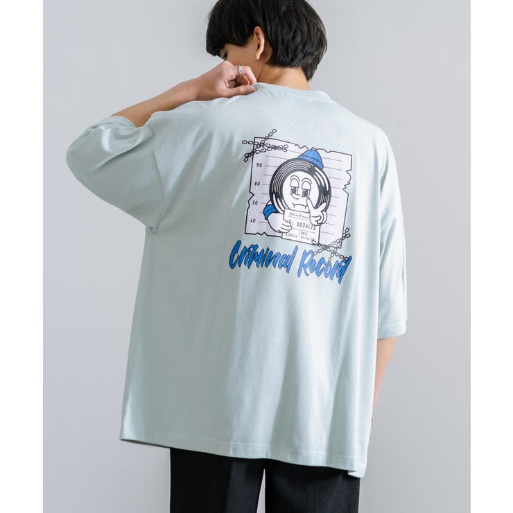 新品【OBASUKA】081013 プリント×ロゴ刺繍 Tシャツ  0  日本製