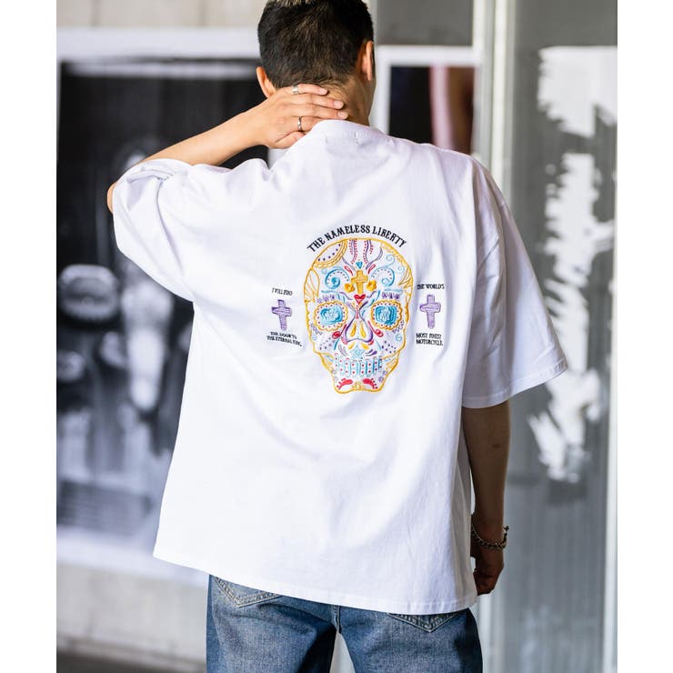 半袖刺繍Tシャツ オーバーサイズ ルード[品番：OE000007415