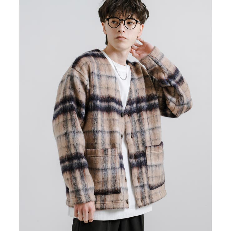ノーカラージャケット ウール チェック[品番：OE000007696]｜Rocky