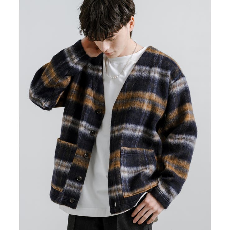 美品　orslow ノーカラージャケット　チェック 楽天市場】オアスロウ orslow ノーカラー ハンターズ ジャケット NO