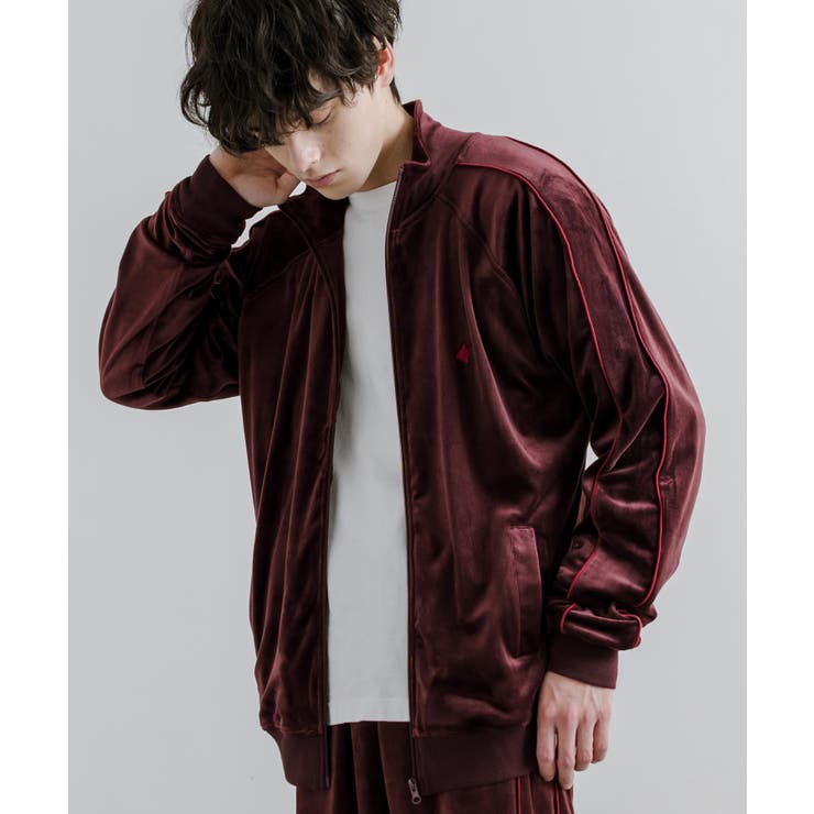 37.ワイン | トラックジャケット ベロア ストレッチ | Rocky Monroe