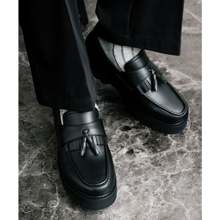 極美品 ラッセルアンドブロムリー ローファー 革靴 UK9 27cm ローファー タンクソール フェイクレザー[品番：OE000008067]｜Rocky