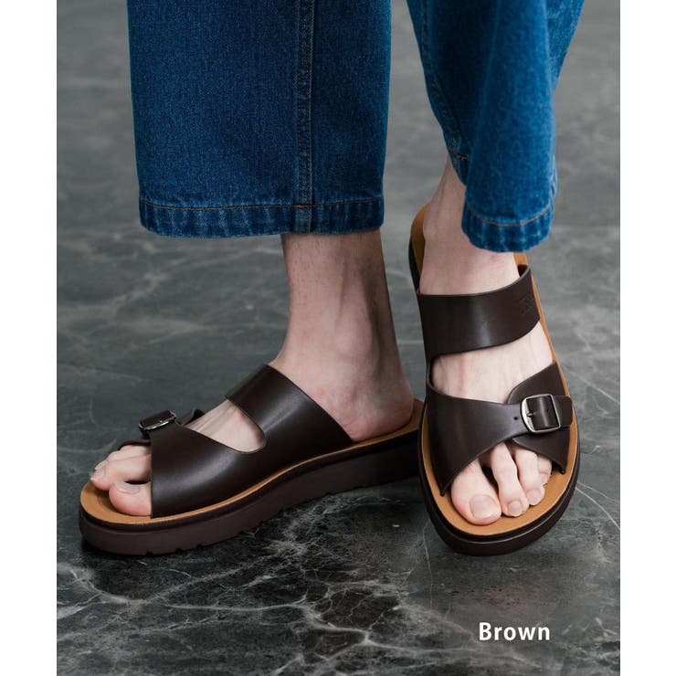 ブラウン | ユーエスポロアッスン バックルサンダル フェイクレザー | Rocky Monroe