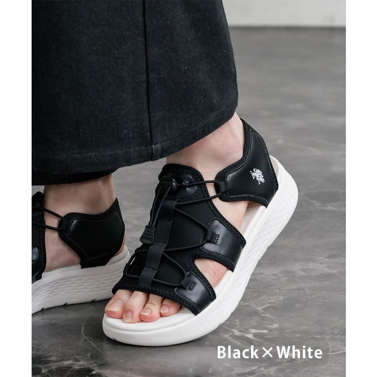 ブラック×ホワイト | USPOLOASSN スニーカーサンダル 厚底 | Rocky Monroe