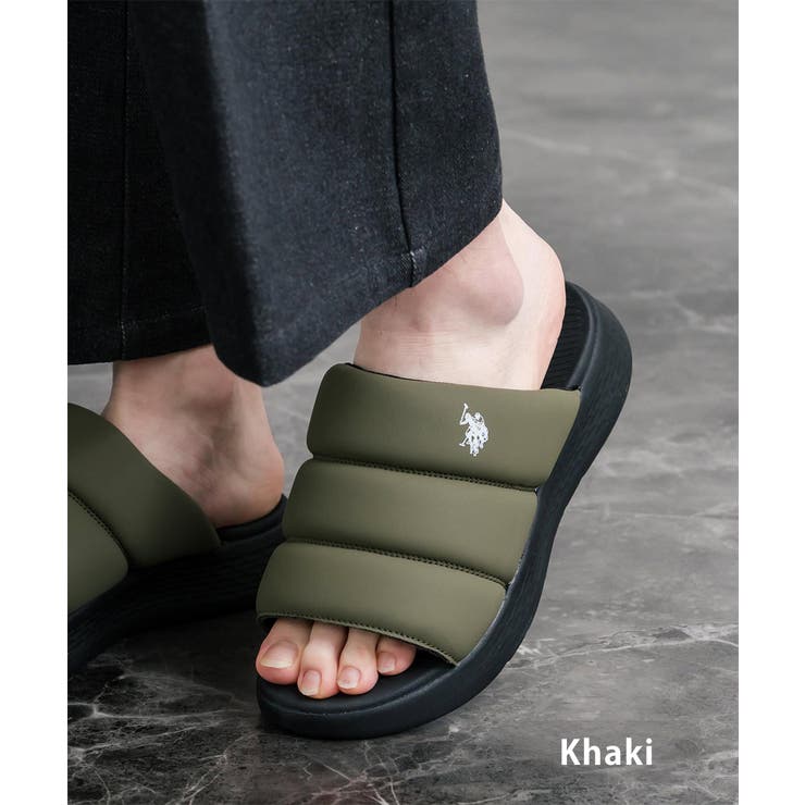 カーキ | USPOLOASSN スライドサンダル 厚底 | Rocky Monroe