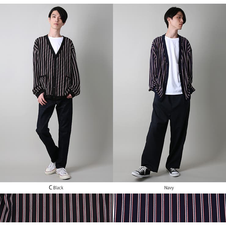 カーディガン メンズ ストライプ[品番：OE000005232]｜Rocky Monroe