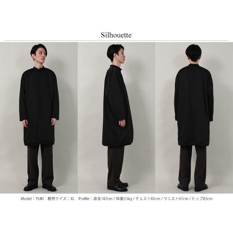 ノーカラーコート メンズ ロング丈[品番：OE000005094]｜Rocky Monroe