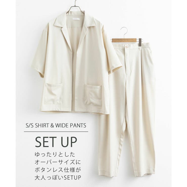 半袖セットアップ メンズ シャツジャケット[品番：OE000006572]｜Rocky