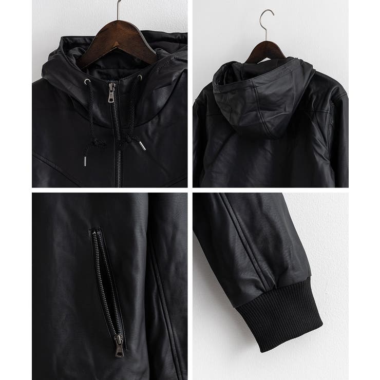 レザージャケット ブルゾン パーカー[品番：OE000006529]｜Rocky