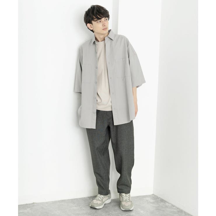 リネンシャツ オーバーサイズ 半袖[品番：OE000006142]｜Rocky