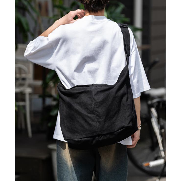 ブラック | ショルダーバッグ コットンキャンバス 無地 | Rocky Monroe