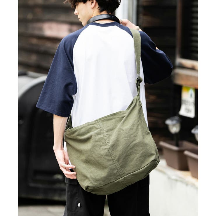 ショルダーバッグ コットンキャンバス 無地[品番：OE000008111