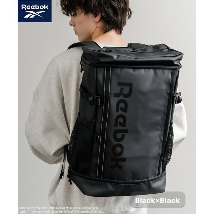 ブラック×ブラック | Reebok バックパック ボックス型 | Rocky Monroe