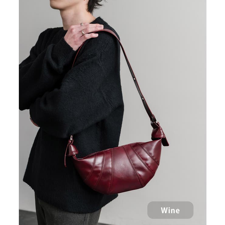 ワイン | ボディバッグ ショルダー クロワッサン型 | Rocky Monroe