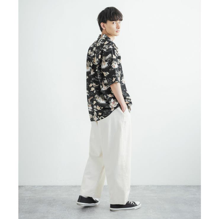 総柄シャツ アロハシャツ オープンカラー[品番：OE000006729