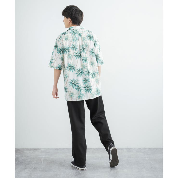 総柄シャツ アロハシャツ オープンカラー[品番：OE000006729
