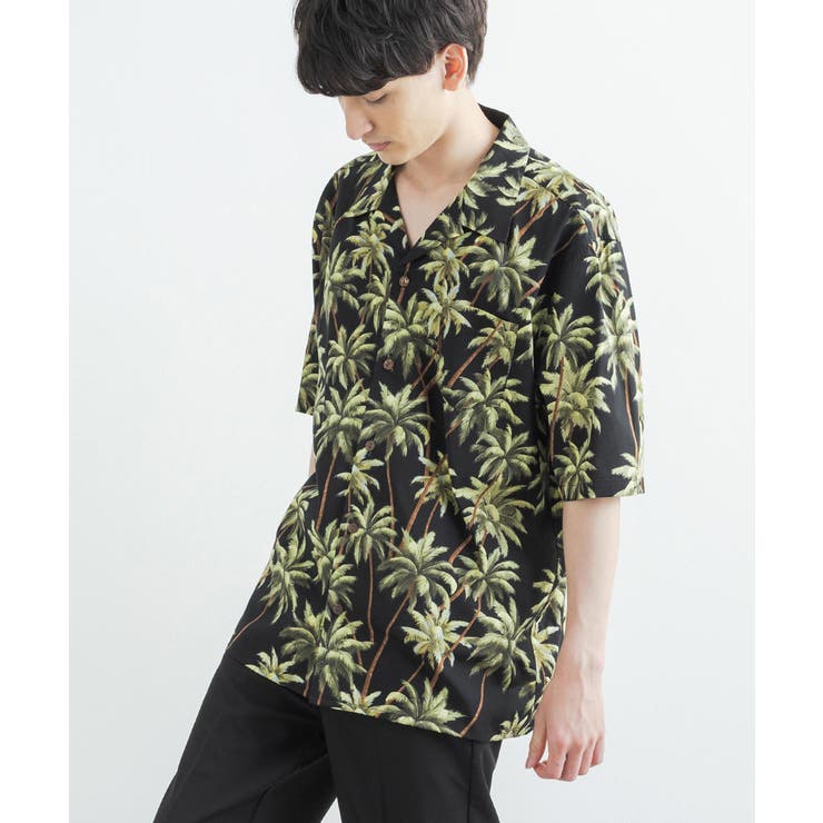 当店在庫してます！ 総柄シャツ オープンカラー[品番：OE000006729 アロハシャツ Mサイズ