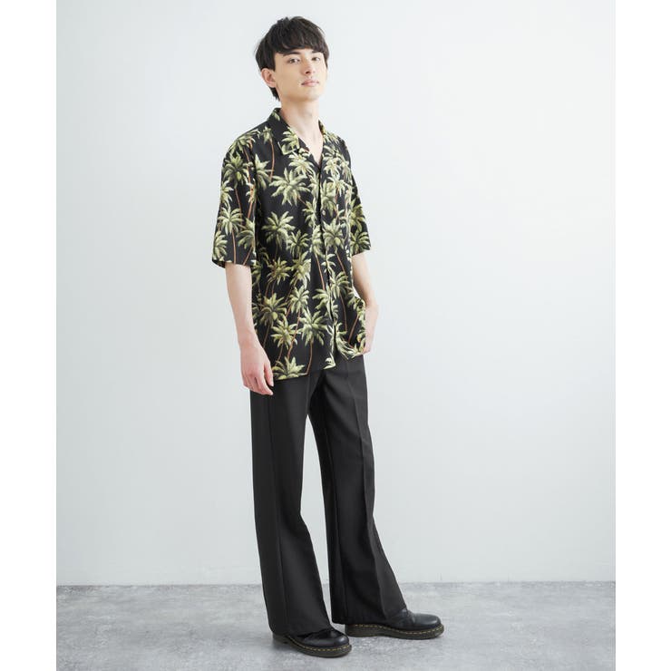 総柄シャツ アロハシャツ オープンカラー[品番：OE000006729