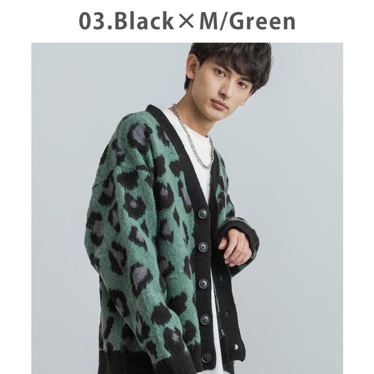 レオパードニットカーディガン セーター モヘアタッチ[品番：OE000006895]｜Rocky  Monroe（ロッキーモンロー）のメンズファッション通販｜SHOPLIST（ショップリスト）