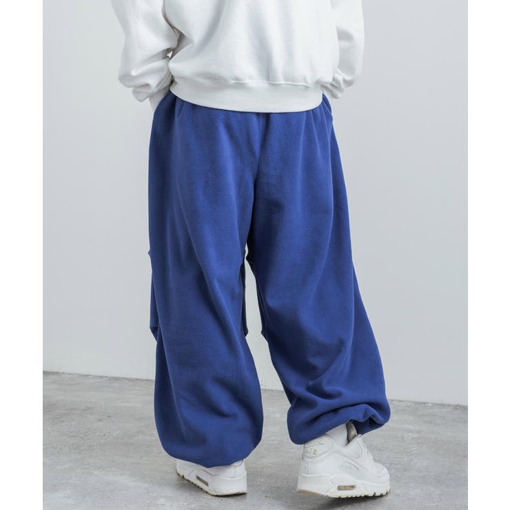 マルチカラー フリース ワイドパンツ ワンフォークロージング 1111clothing ワイドパンツ メンズ