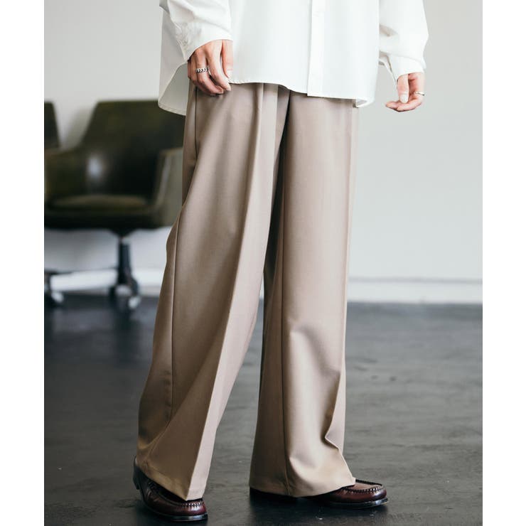 ワイドパンツ スラックス センタープレス[品番:OE000007173 ワイドパンツ スラックス センタープレス[品番:OE000007173