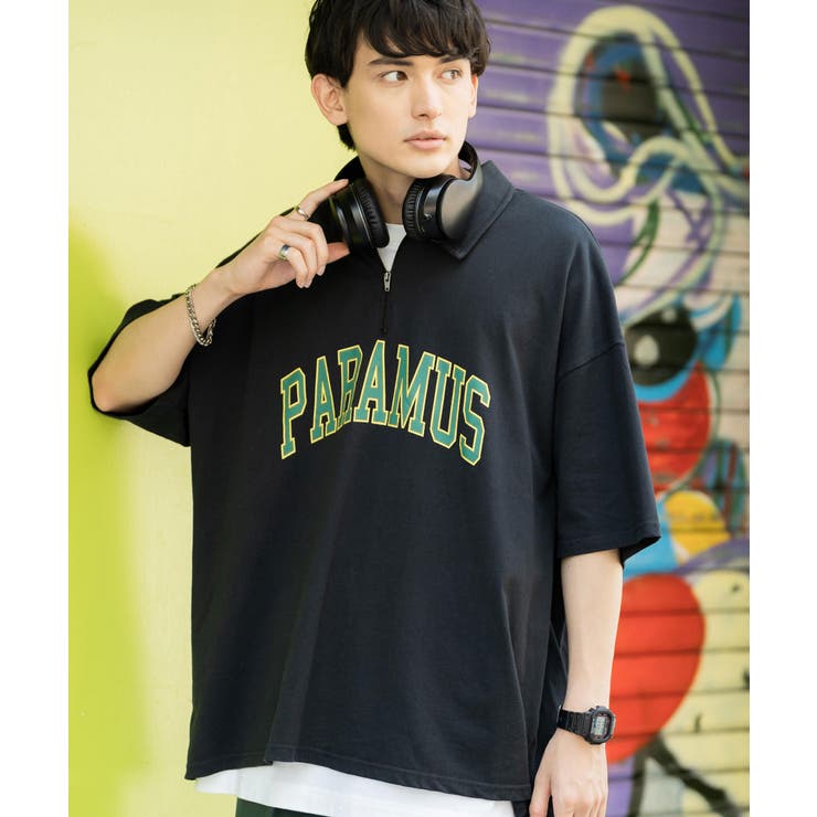 ☠MARK&LONA☠ベロアハーフジップ長袖Tシャツ⛳48 カレッジT ハーフジップTシャツ メンズ[品番：OE000006783]｜Rocky