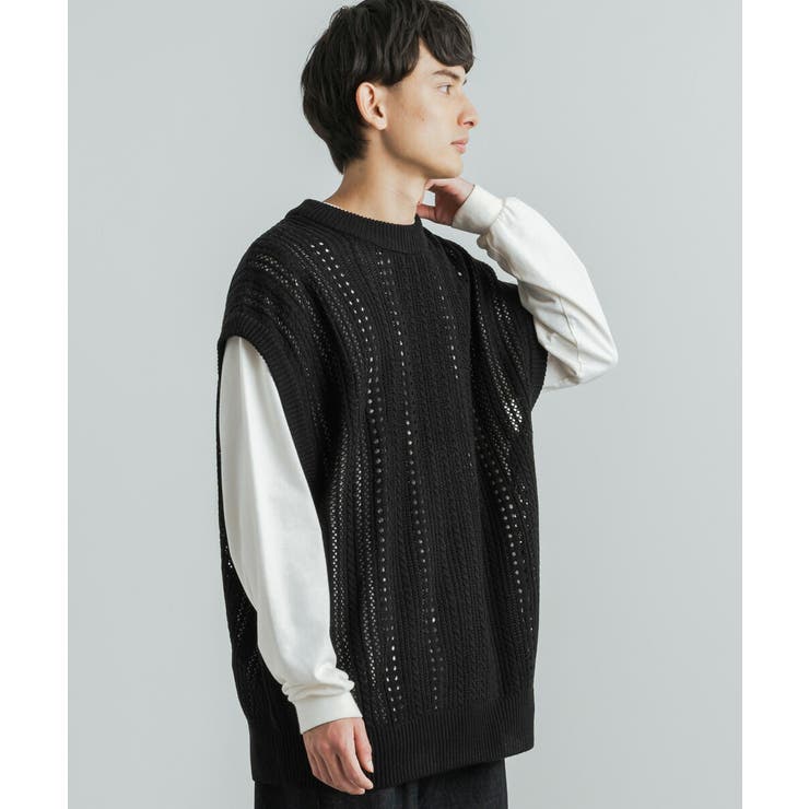 ニットベスト セーター 透かし編み[品番：OE000006862]｜Rocky  Monroe（ロッキーモンロー）のメンズファッション通販｜SHOPLIST（ショップリスト）