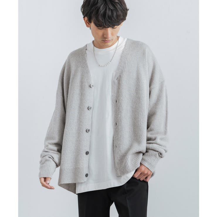 モヘアタッチカーディガン ニットセーター オーバーサイズ[品番