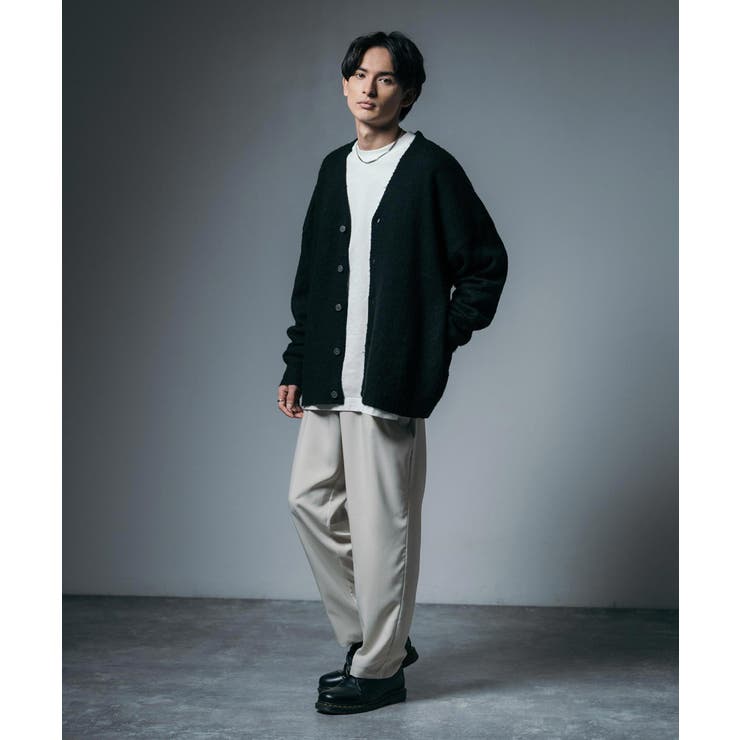 モヘアタッチカーディガン ニットセーター オーバーサイズ[品番