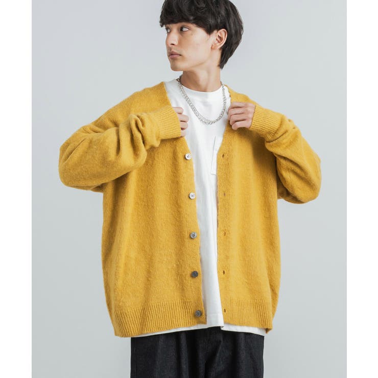 モヘアタッチカーディガン ニットセーター オーバーサイズ[品番
