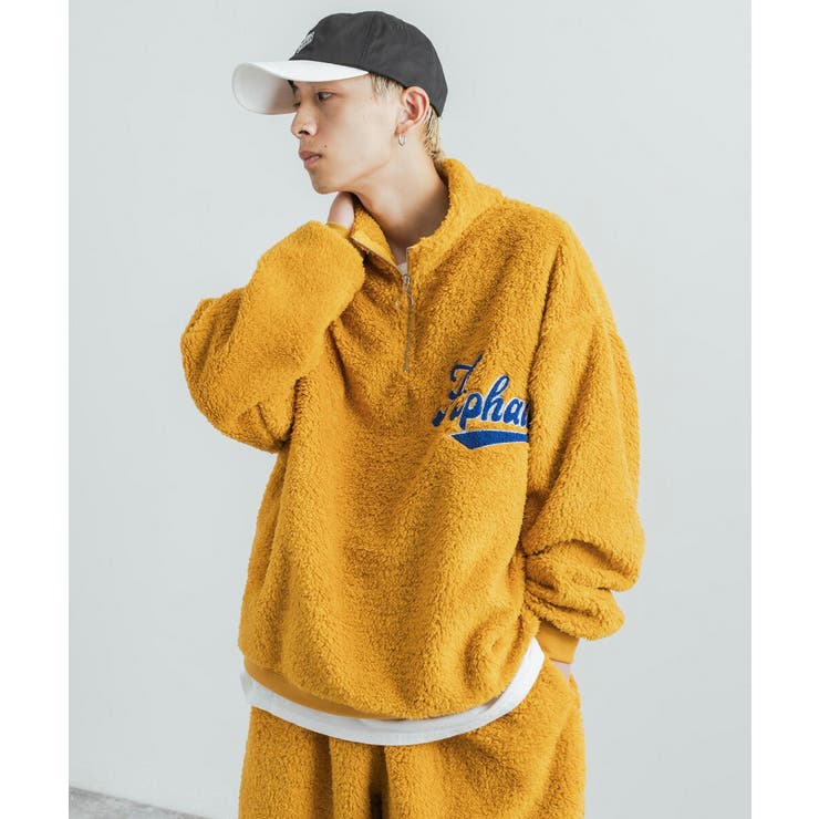 ボアトレーナー ハーフジップ サガラ刺繍[品番：OE000006958]｜Rocky