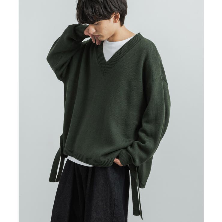 ミドルゲージニット Vネックセーター サイドベルト[品番：OE000006983]｜Rocky  Monroe（ロッキーモンロー）のメンズファッション通販｜SHOPLIST（ショップリスト）