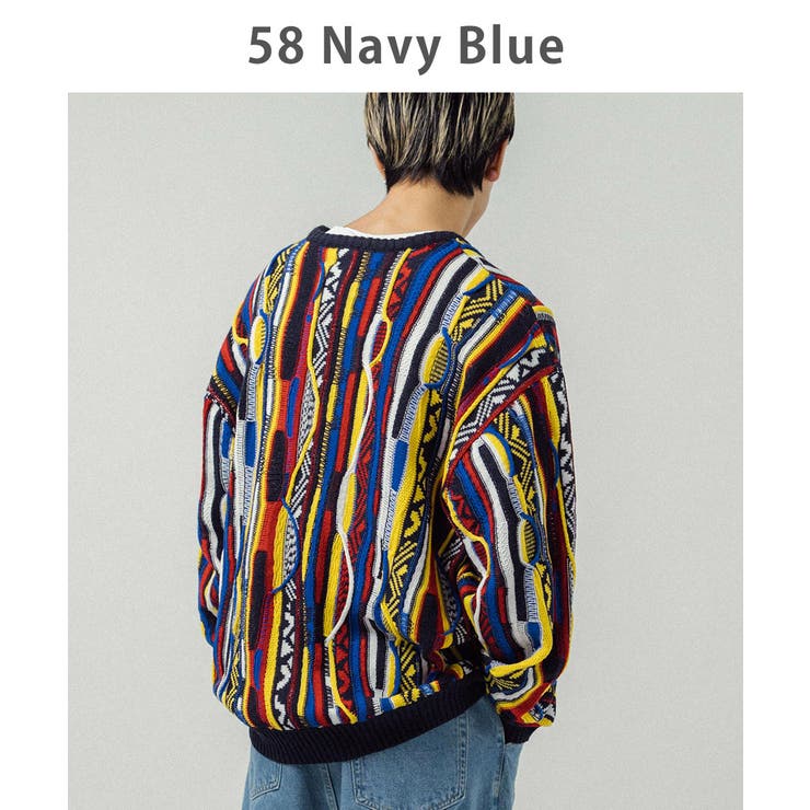 3Dニット オーバーサイズセーター ヴィンテージ[品番：OE000007024