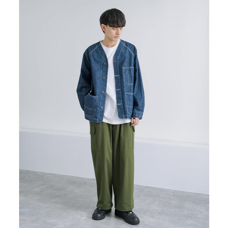 【ヴィンテージ】ノーカラー配色切り替えカバーオール　アメカジ　XL 黄色 ヴィンテージ】ノーカラー配色切り替えカバーオール アメカジ XL