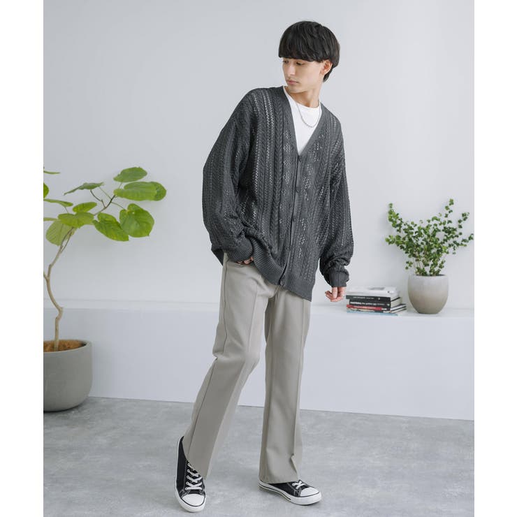 【関税込み】Stone  ネイビー ロールエッジ カーディガン ダブルフェイスオーバーサイズカーディガン【大きいサイズ