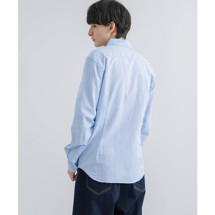 綿麻シャツ 長袖 ホリゾンタルカラー | Rocky Monroe | 詳細画像30 