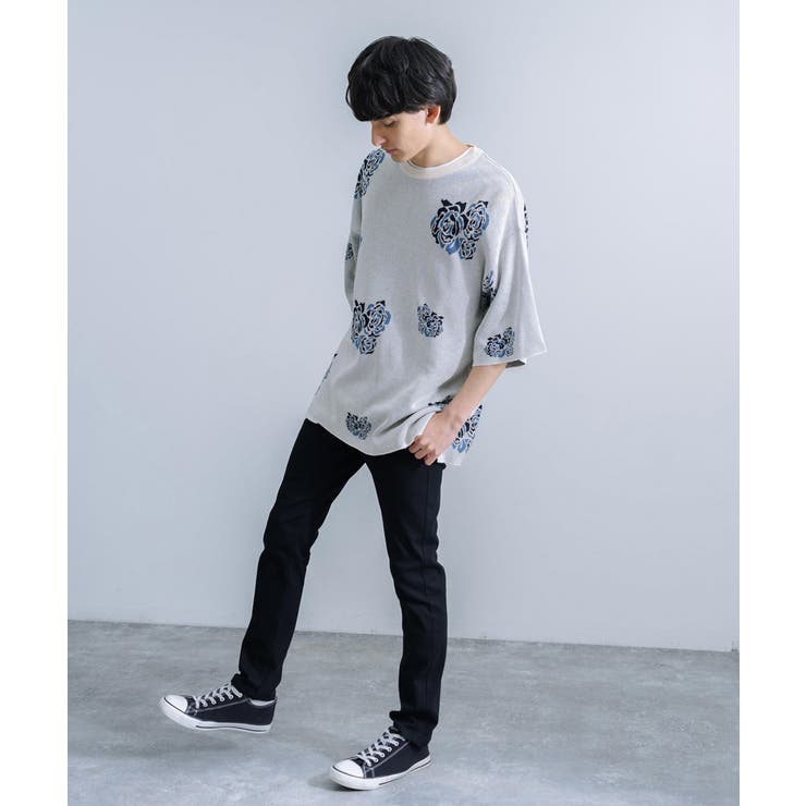 クルーネックサマーニット 5分袖セーター プルオーバー | Rocky Monroe | 詳細画像7 