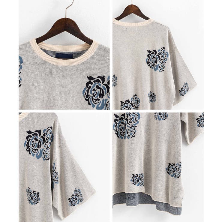 クルーネックサマーニット 5分袖セーター プルオーバー | Rocky Monroe | 詳細画像24 