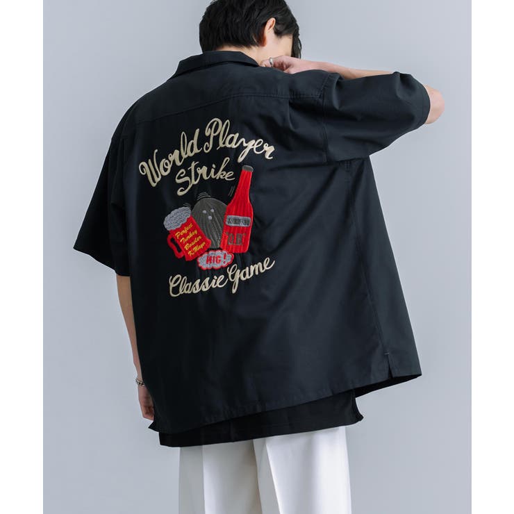 ボーリングシャツ 半袖 オーバーサイズ[品番：OE000007314
