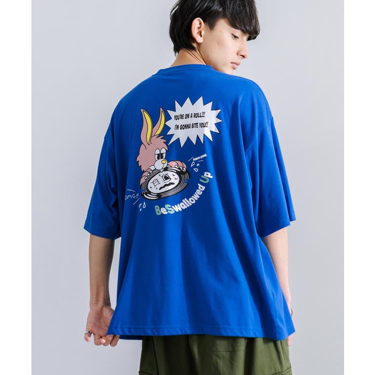 新品【OBASUKA】081013 プリント×ロゴ刺繍 Tシャツ  0  日本製