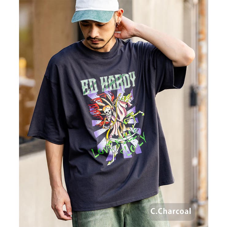 半袖プリントTシャツ エドハーディー オーバーサイズ[品番