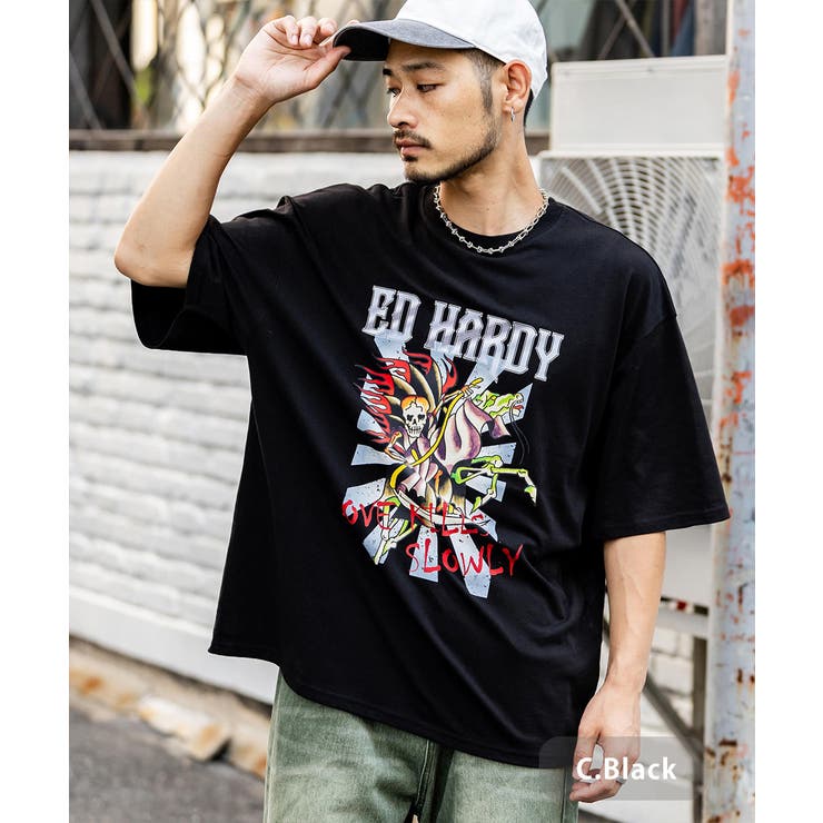 半袖プリントTシャツ エドハーディー オーバーサイズ[品番