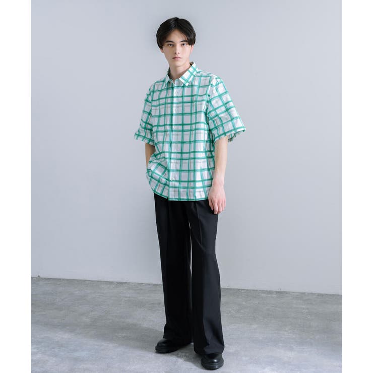 Cloveru Japan 半袖チェックシャツ Cloveru Japan 半袖チェックシャツ