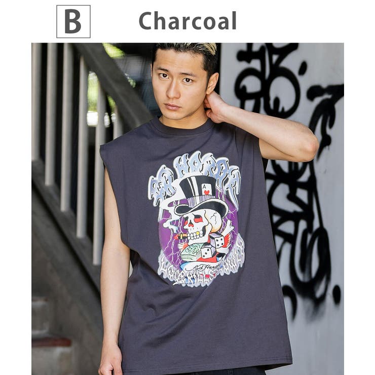 希少 Y2K 裏原 Ed hardy クラッシュ タンクトップ カットソー