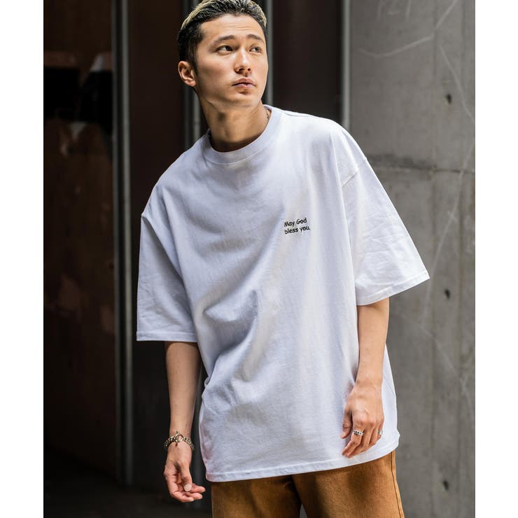刺繍Tシャツ 刺繍 Tシャツ Tシャツ 半袖 モンロー 半袖刺繍Tシャツ オーバーサイズ ルード[品番：OE000007415