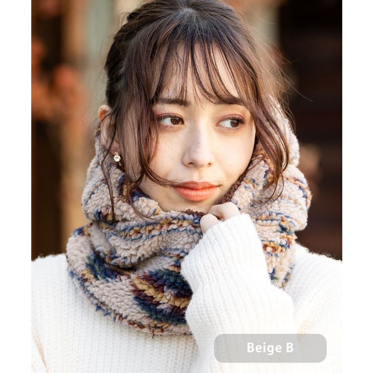 ベージュB | フードウォーマー ボア フリース | Rocky Monroe