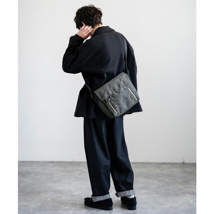 美品　希少　90s　ローバックつなぎ　44R　紺　アメリカ製　タロンジップ Man ブラック ファブリック＆レザー ベルト バッグ マイクロ