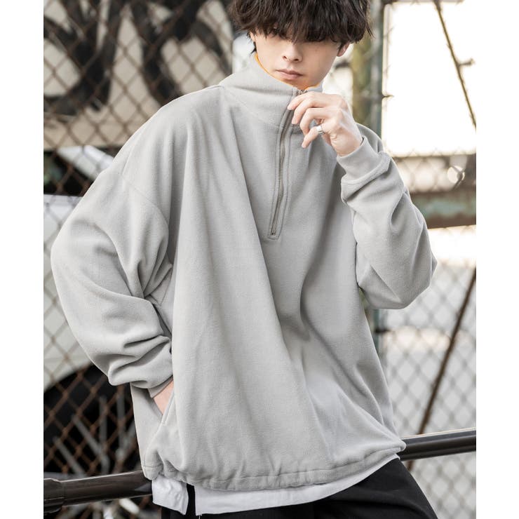 monzee モンジー ハーフジップ ストームフリース S/グレー STORM 裏フリース ハーフジップ ジャケット BERMUDA SWEATER