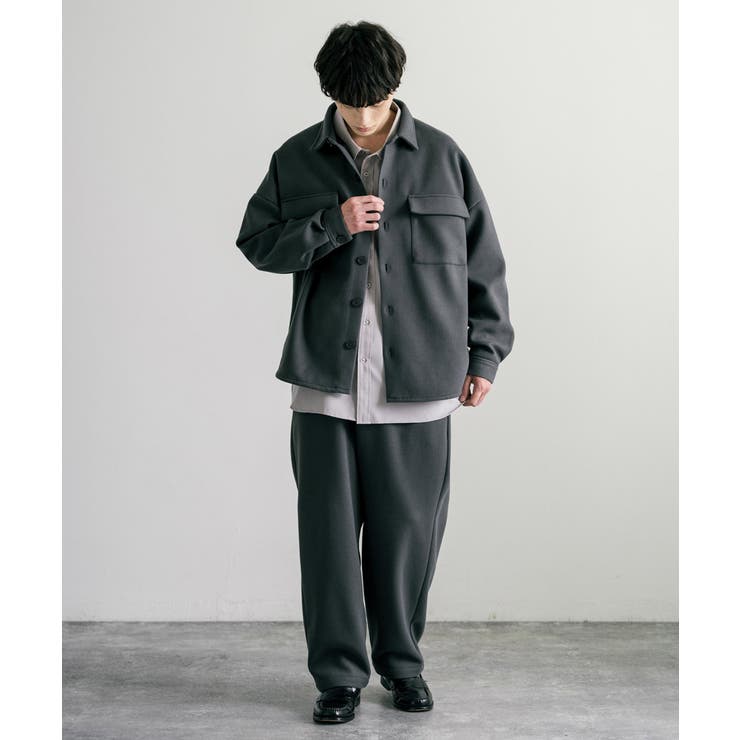 フェイクウールセットアップ メンズ ワイドジャケット[品番