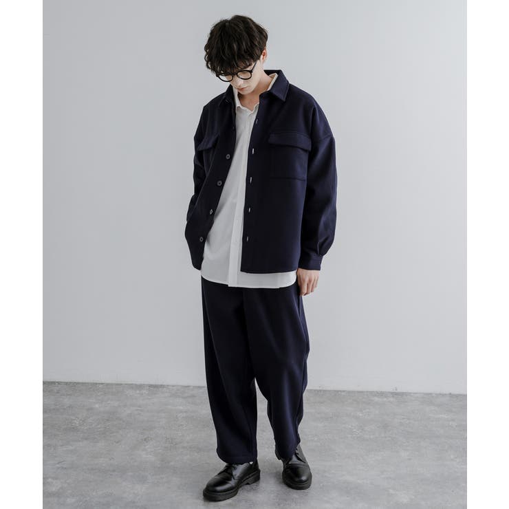 フェイクウールセットアップ メンズ ワイドジャケット[品番